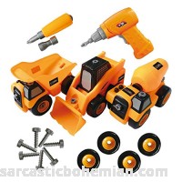 ToyVelt Construction Take Apart Trucks STEM Learning Toys W Toy Drill Dump Truck Cement Truck & Digger Toy with Drill Included Great Gift for Boys & Girls Ages 3 12 Years Old B07FTSXXVB